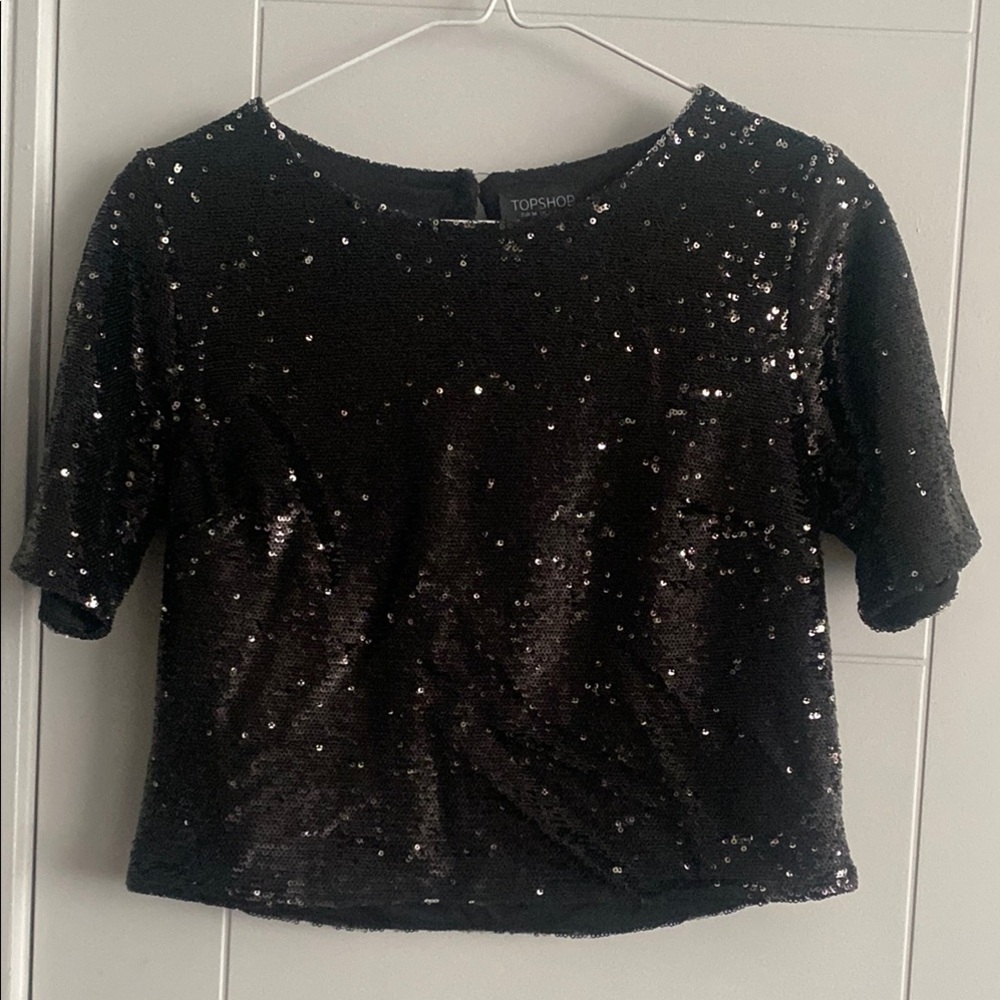 Topshop Black Crop Top